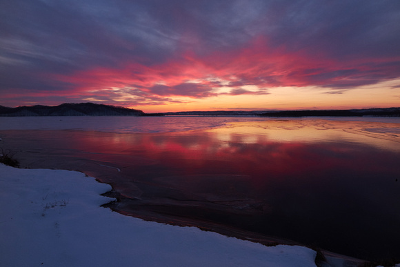 Japan Hokkaido - Sunset at Shirarutoro Lake